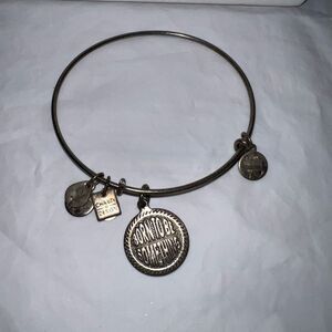 Alex and Ani “Born To Be Something” Burnished Silver‎ Tone Bangle